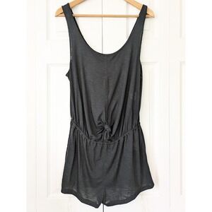 Becca Romper Swimsuit Cover Up Knot Size Medium Black NWT‎ $58